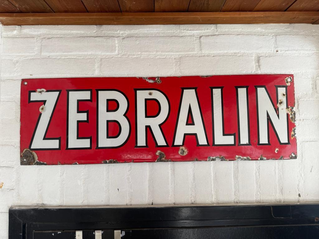 ZEBRALIN emaille reclamebord, Antiek en Kunst, Ophalen of Verzenden