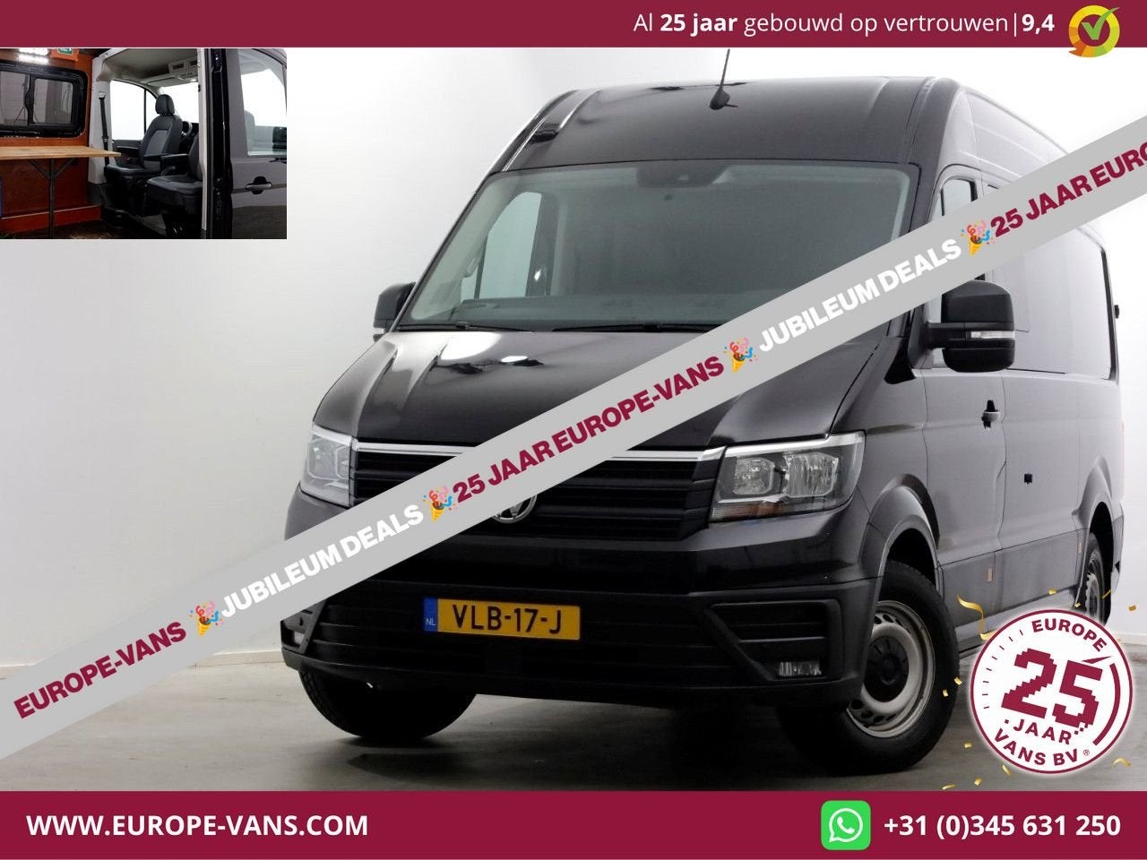 Volkswagen Crafter 35 2.0 TDI 140pk L3H3 (L2H2) DSG-Automaat, Auto's, Bestelwagens en Lichte vracht, Automaat, Zwart, Bedrijf