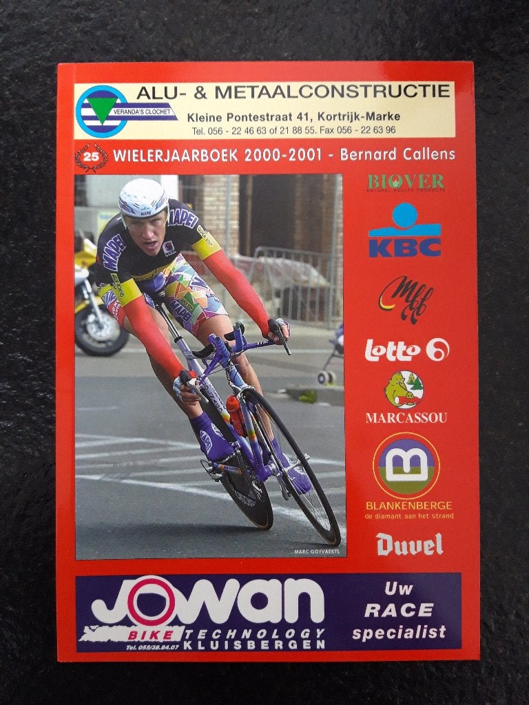 Wielerjaarboek 2000-2001 (cover Axel Merckx) + 2 gratis, Boeken, Sportboeken, Verzenden, Nieuw, Lopen en Fietsen, Bernard Callens