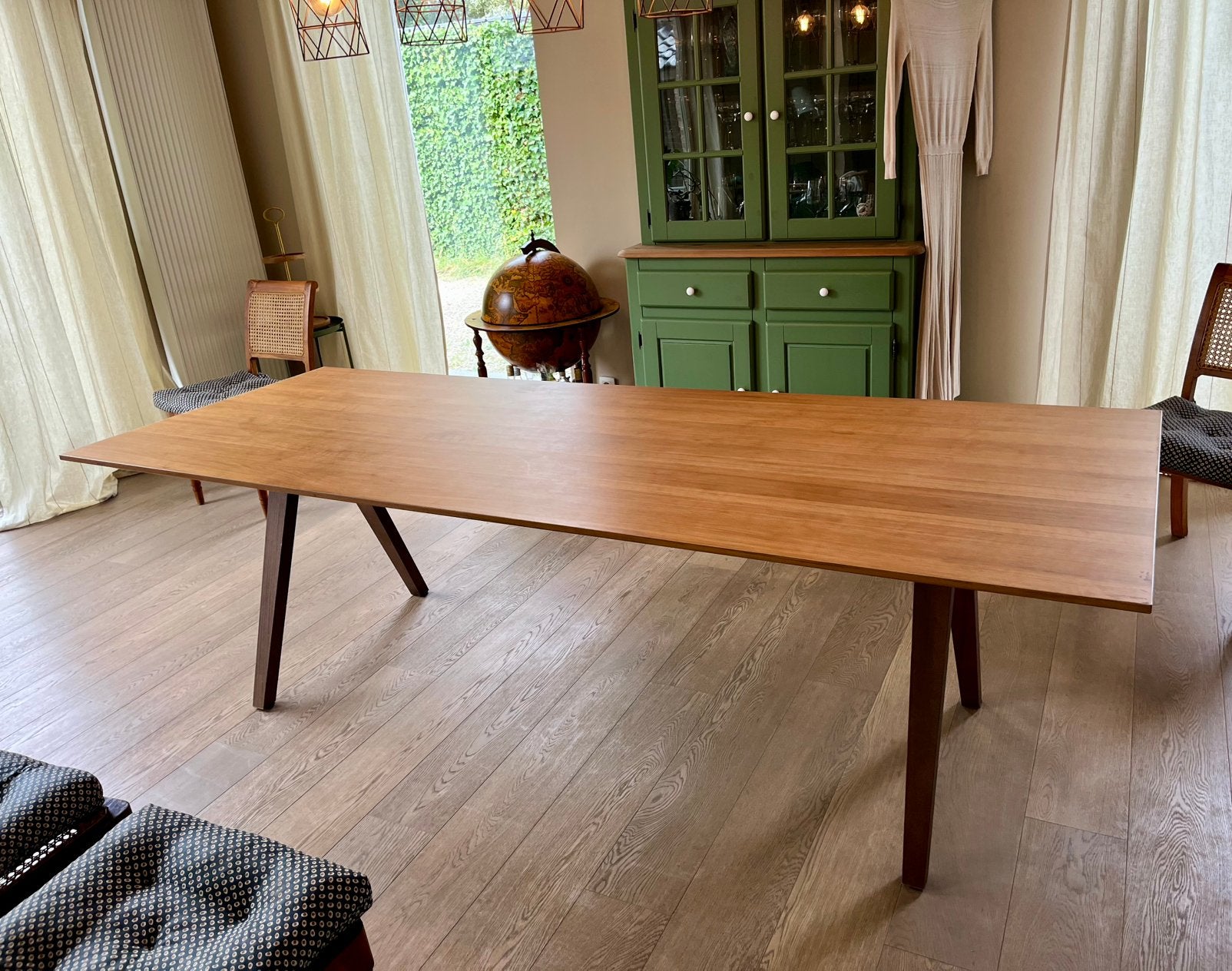 Stockholm Ikea eettafel notelaar notenfineer 240 x 90cm, Ophalen, Gebruikt, 200 cm of meer, 50 tot 100 cm