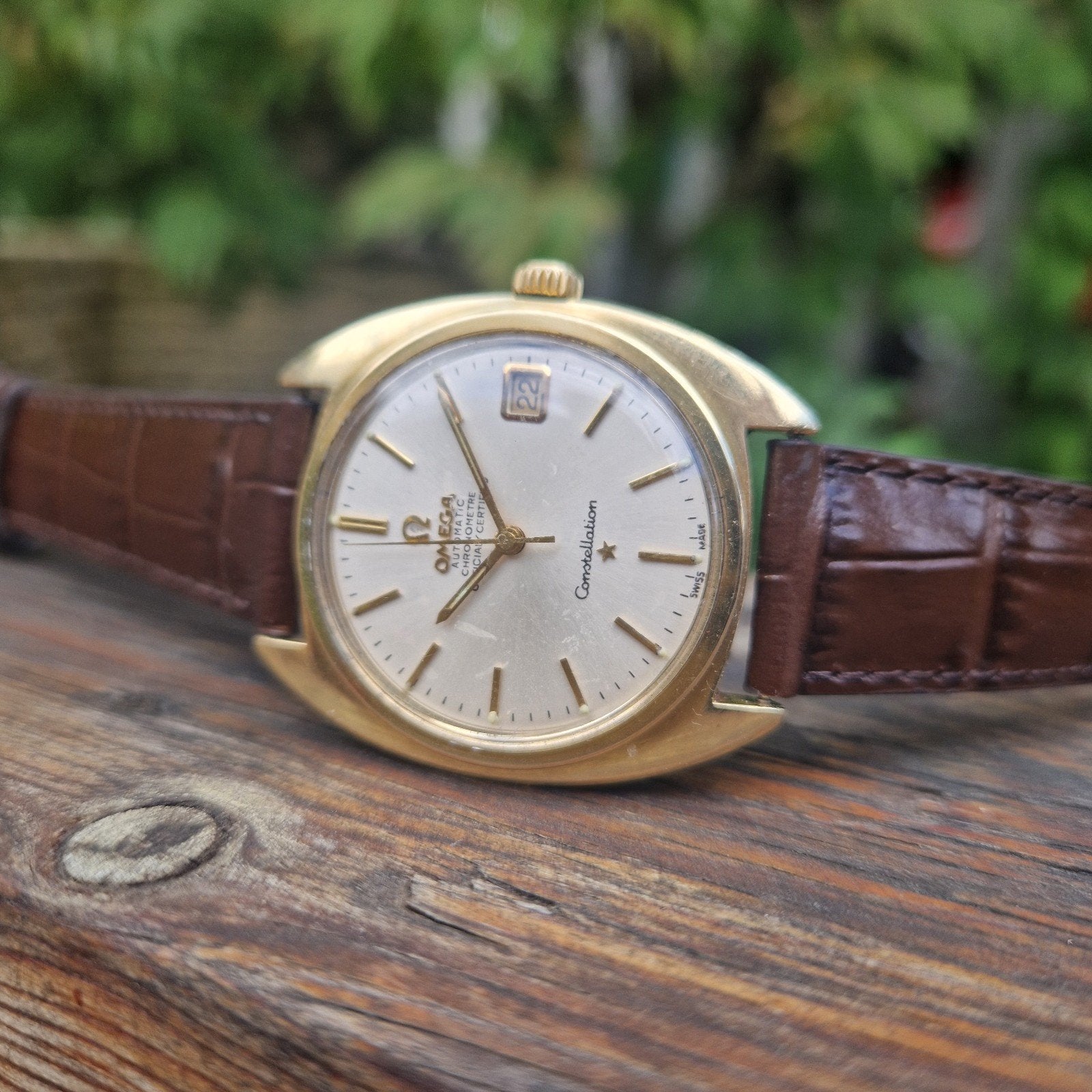 Vintage Omega Constellation Automatic Chronometer, Calibre 5, Handtassen en Accessoires, Horloges | Antiek, Met bandje, Polshorloge