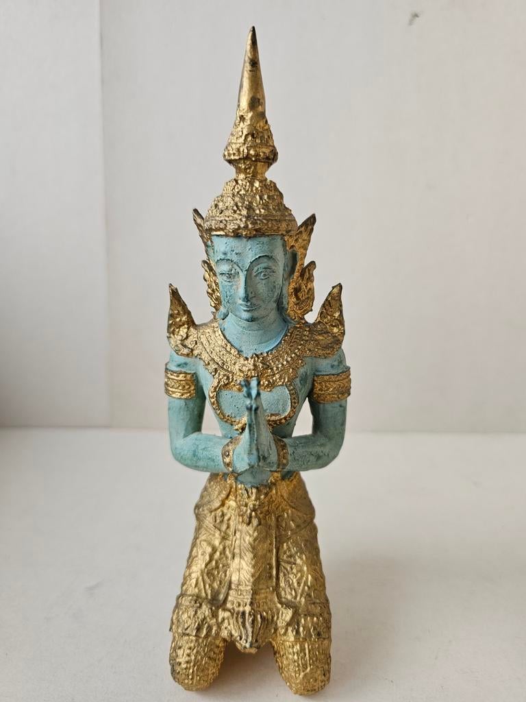 Thepanom  Bronzen zittende Tempelwachter, Antiek en Kunst, Ophalen of Verzenden, Brons