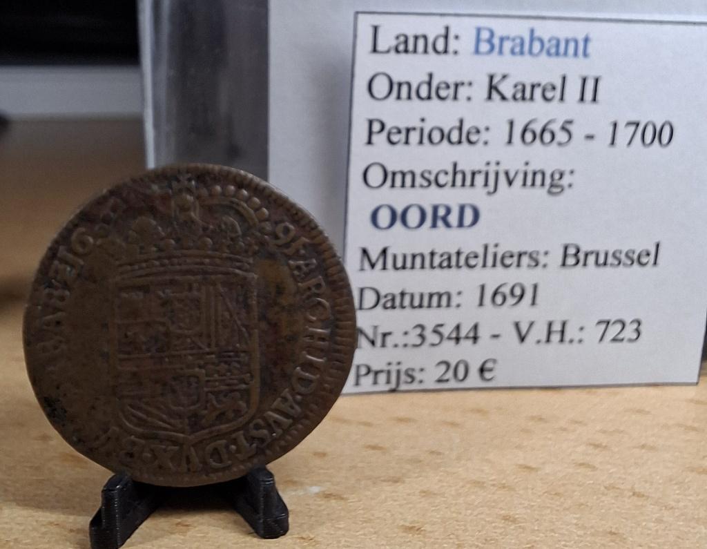 Oord - 1691 - Brussel - Karel II - @20€, Timbres & Monnaies, Monnaies | Belgique, Envoi, Autre, Monnaie en vrac