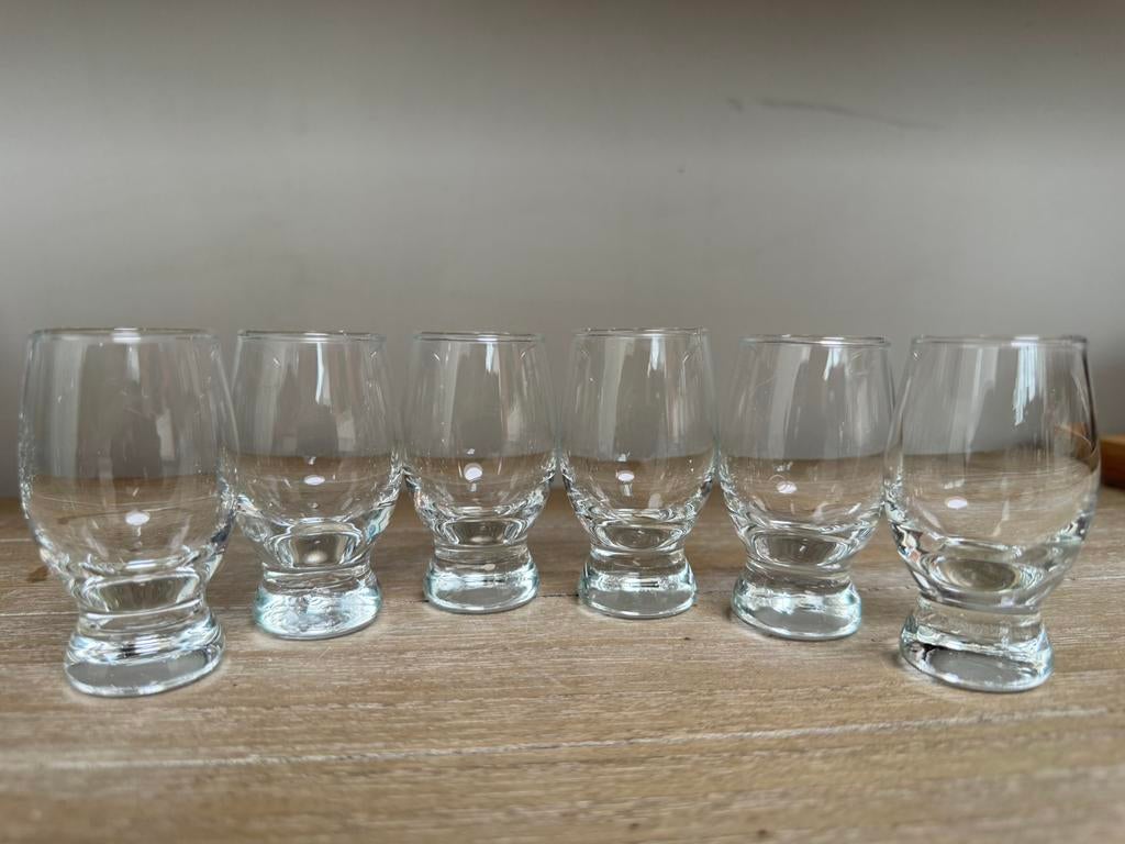 Set van 6 borrelglaasjes, Verzamelen, Ophalen, Zo goed als nieuw, Borrel- of Shotglas