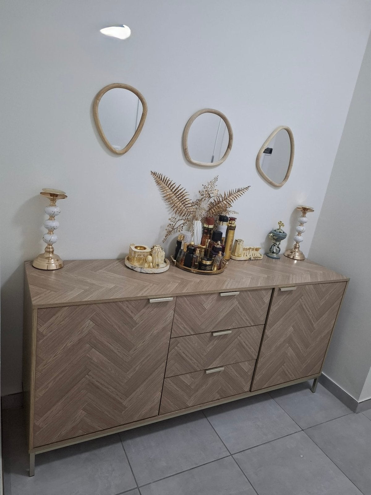 Buffet design effet chevrons, Avec porte(s), Moins de 100 cm, 150 à 200 cm, Enlèvement