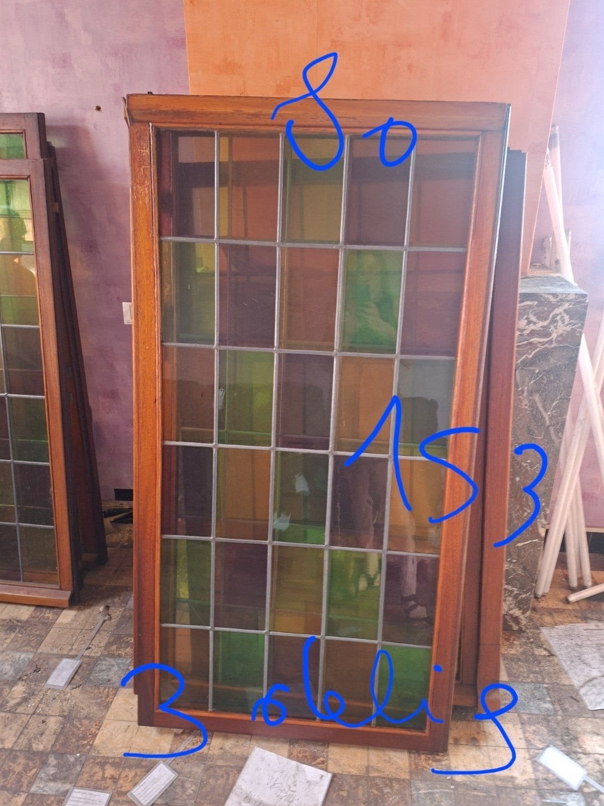 3 delig ramen glas in lood - 2 stuks, Ophalen, Glas in lood