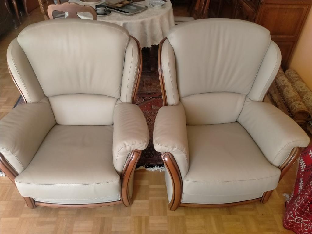 leder salon / zetel / fauteuils, Ophalen, Gebruikt, Klassiek Italiaans, Leer