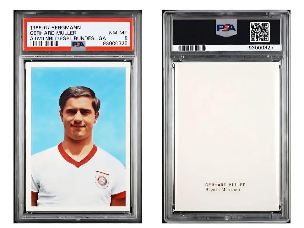 NO Panini+PSA 8+Gerd Müller+Muller+1966+Verlag, Hobby & Loisirs créatifs, Autocollants & Images, Comme neuf, Image, Enlèvement ou Envoi