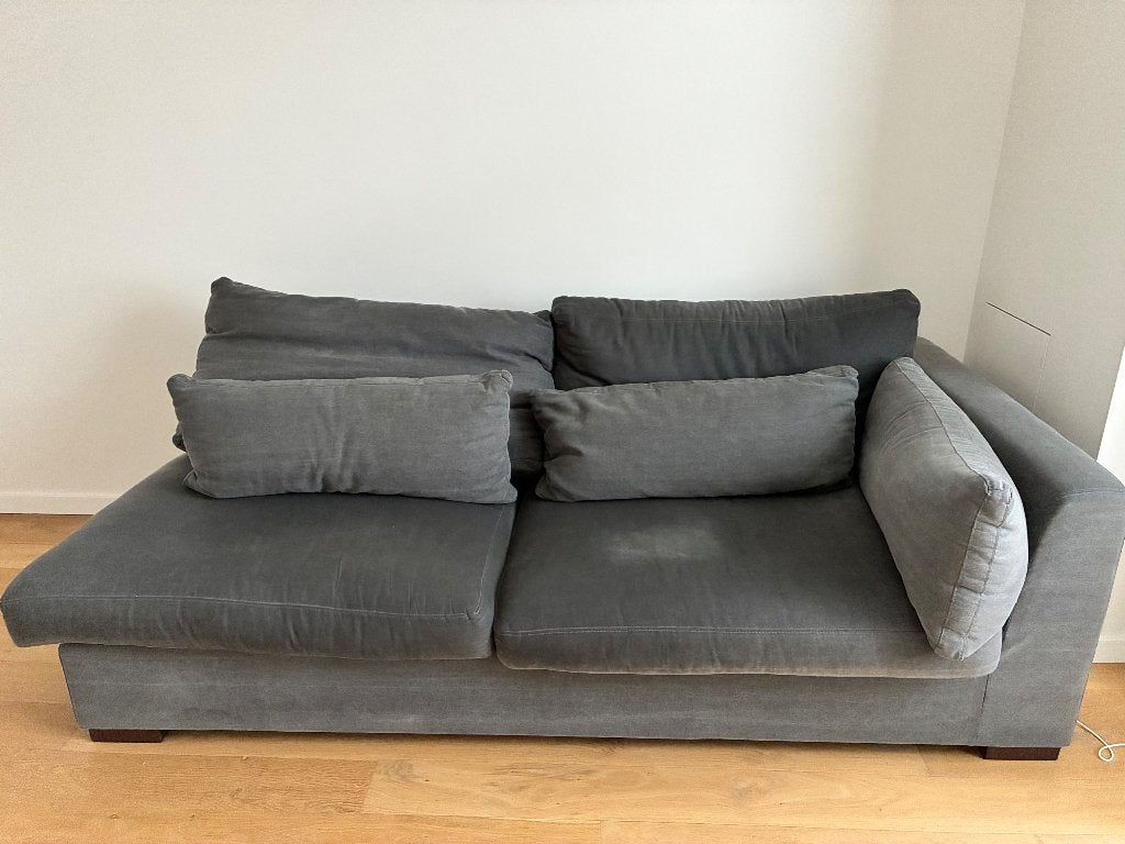Zetel hoeksalon grijs, op te halen 06/09/26, Huis en Inrichting, Ophalen, Zo goed als nieuw, Stof, Modern grijs