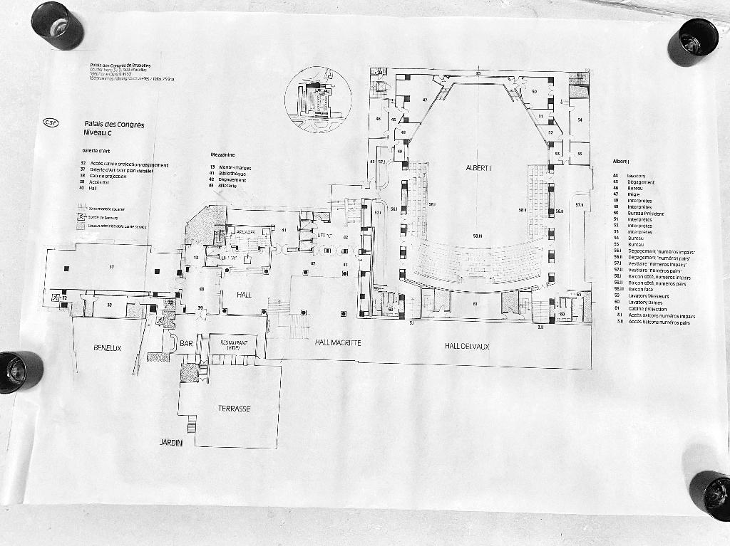 Lot 4 Anciens grands plans d’architecte anciens papier, Rectangulaire horizontal, A1 jusqu'à A3, Comme neuf, Enlèvement