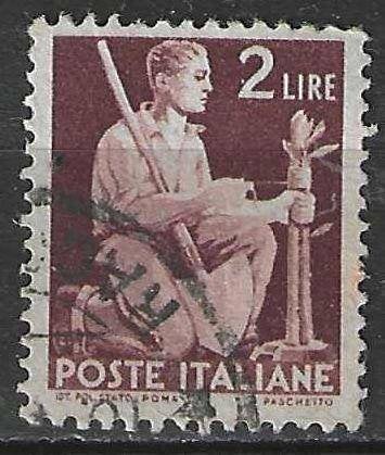Italie 1945/1948 - Yvert 490 - Oogsten - 2 l. (ST), Postzegels en Munten, Postzegels | Europa | Italië, Verzenden, Gestempeld