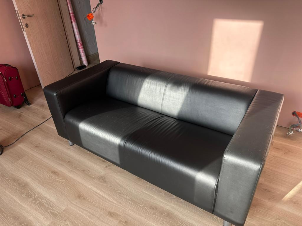 Leren Tweezit zetel Te Koop, Huis en Inrichting, Ophalen, Gebruikt, Leer