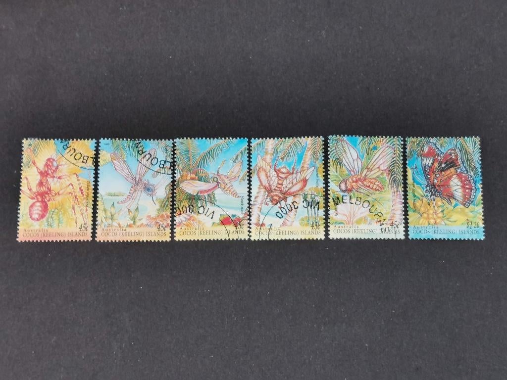 Cocos Keeling eilanden 1995 - insecten, vlinder, mier, mug, Verzenden, Gestempeld