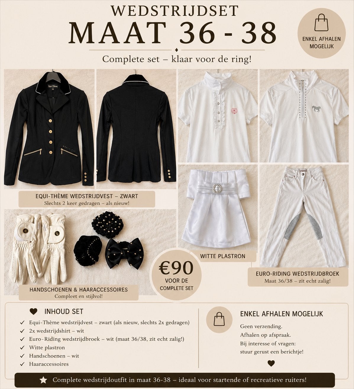 Wedstrijd kleren, Ophalen, Gebruikt, Dressuur, S