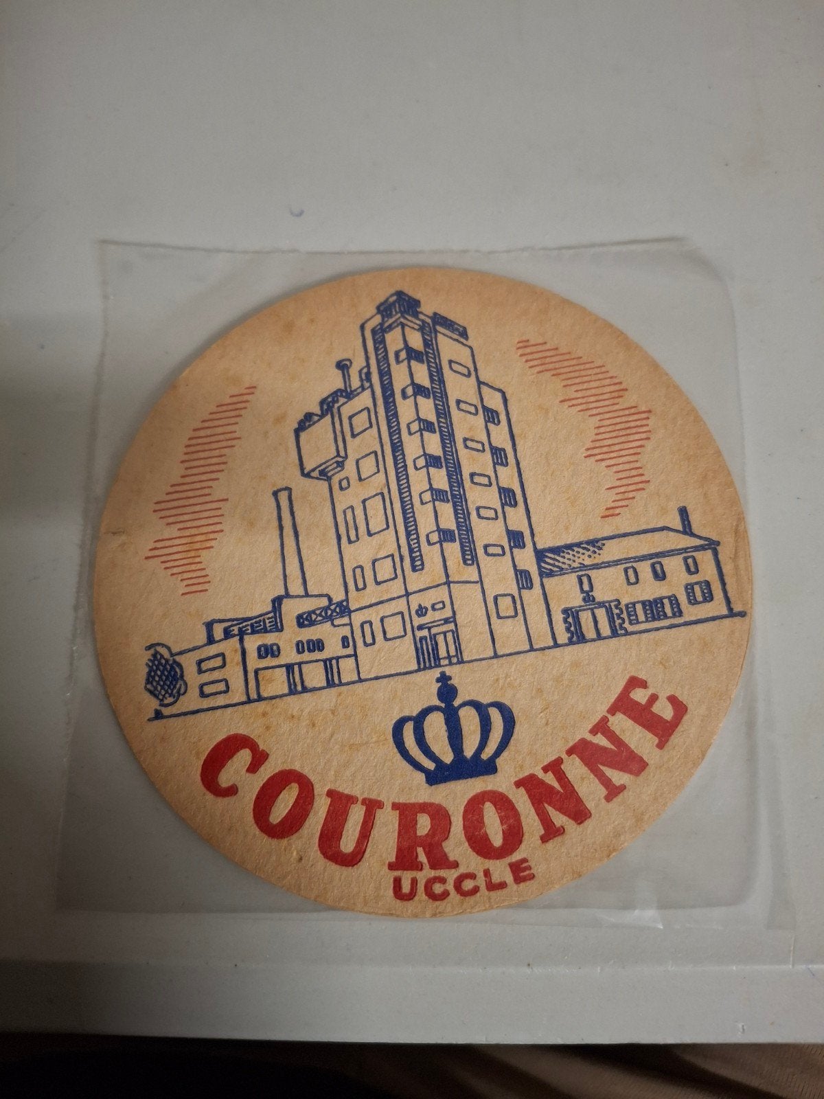 oud bierviltje couronne uccle, Ophalen of Verzenden