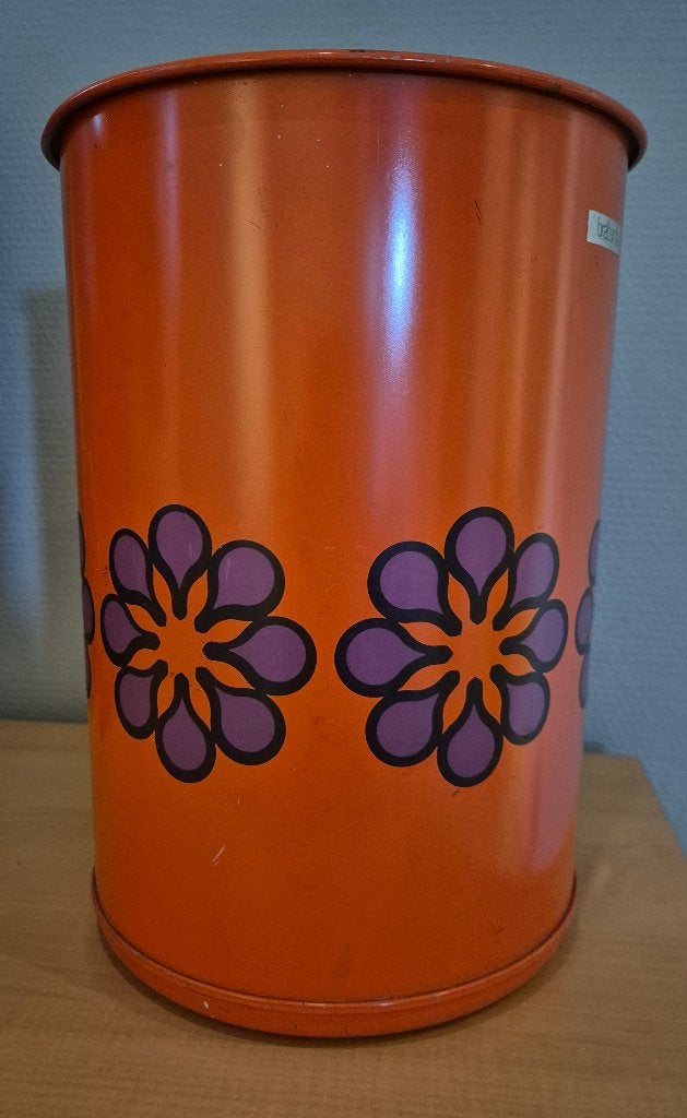 Vintage prullenbak / emmer oranje Brabantia, Ophalen, Gebruikt, Metaal