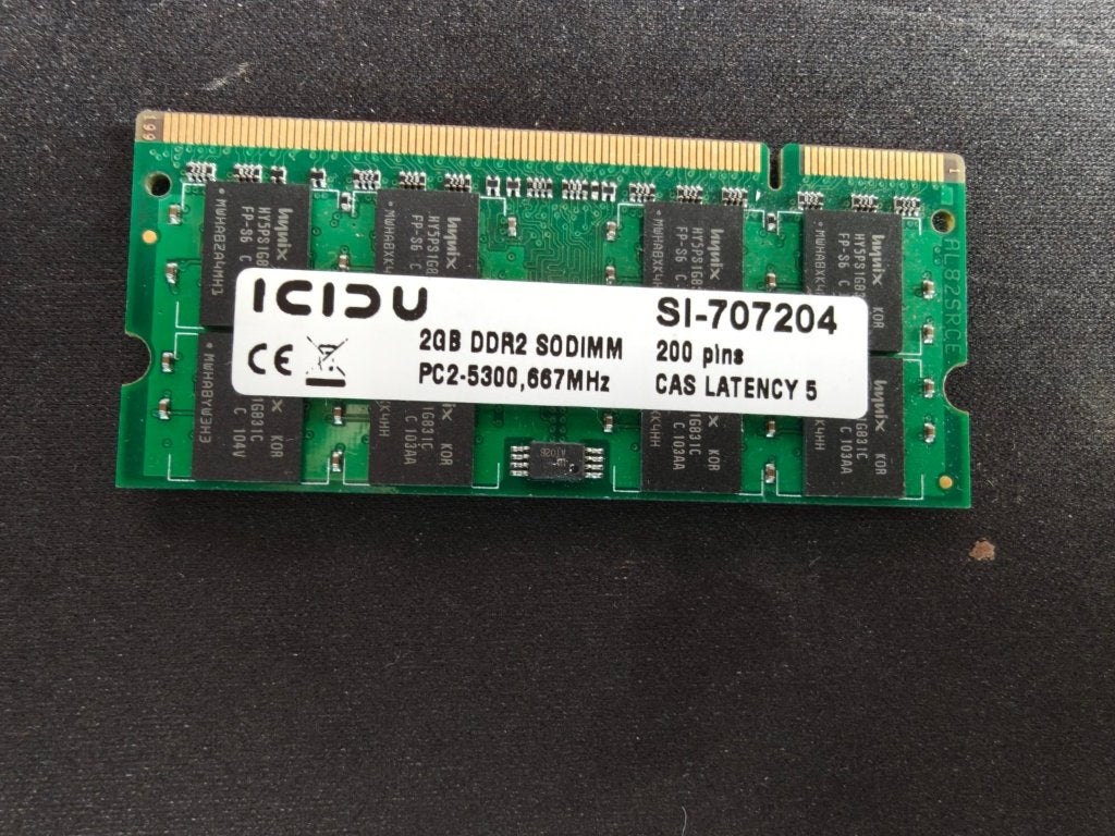 ICIDU 2GB DDR2-667 SO-DIMM – PC2-5300 – RAM portable, DDR2, Utilisé, 2 GB, Laptop