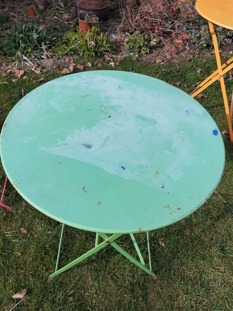 A vendre une table métallique de jardin, Enlèvement, Utilisé, Rond, Métal