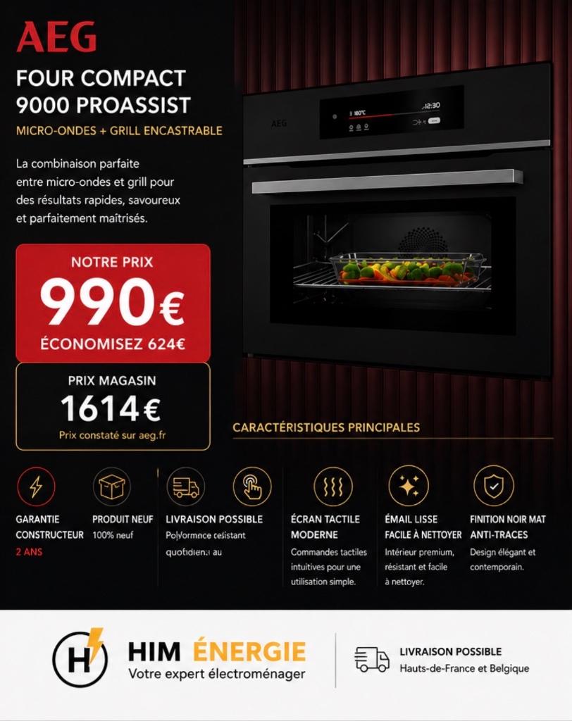 AEG Magnetron Combinatieoven 2 jaar garantie inbouwoven, Ophalen, 45 tot 50 cm, AEG, Nieuw