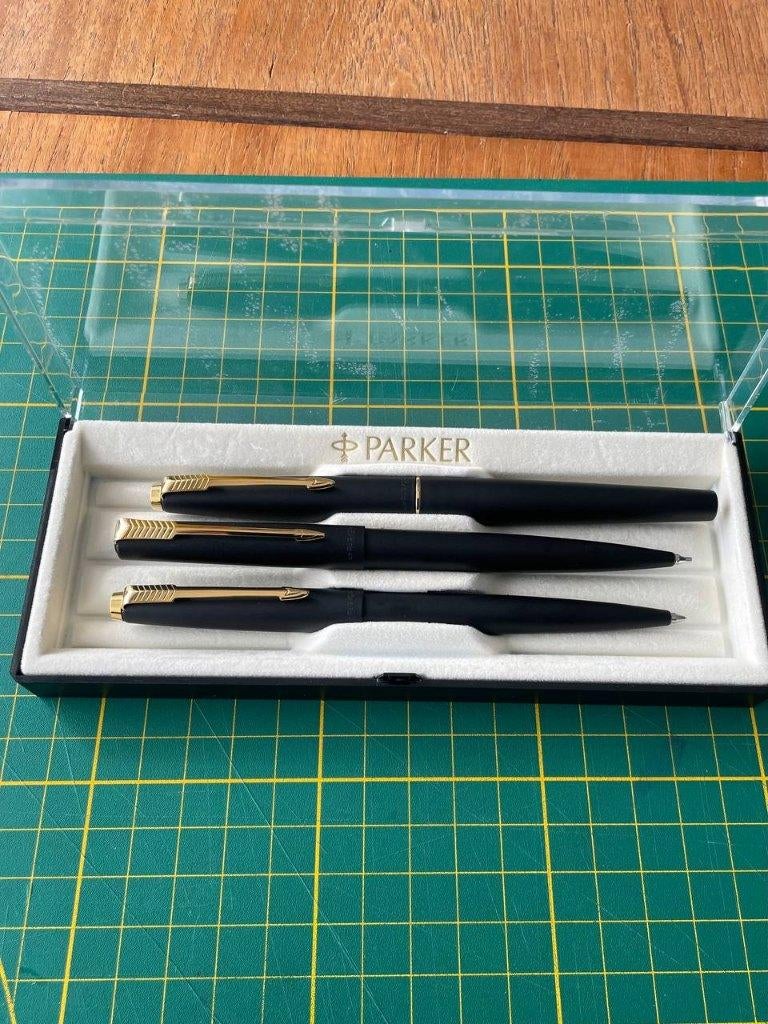 Parker 45 Matte Black Set + 15 Pencil, UK, Unused, Ophalen of Verzenden, Parker