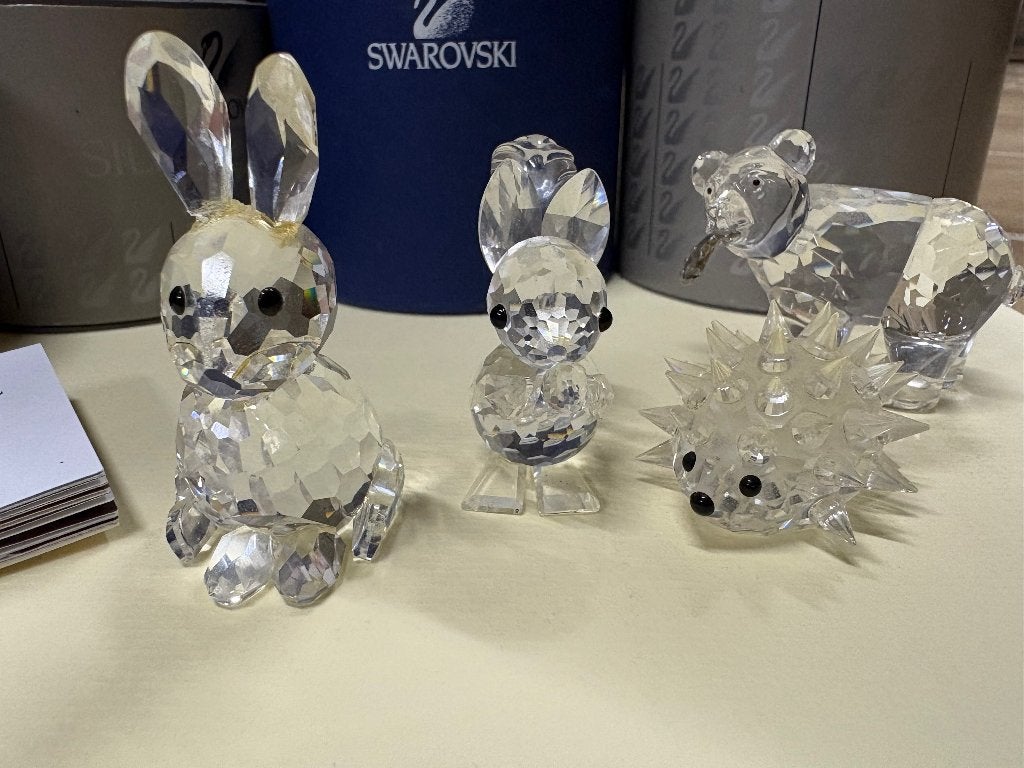 4 beeldjes Swarovski bosdieren, Collections, Swarovski, Figurine, Enlèvement