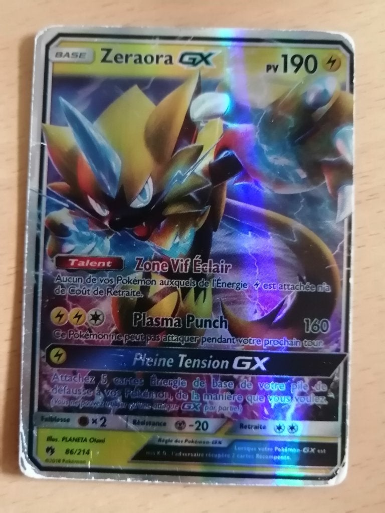 Carte Pokémon Zeraora-GX numéro 86/214 PV190, Enlèvement ou Envoi