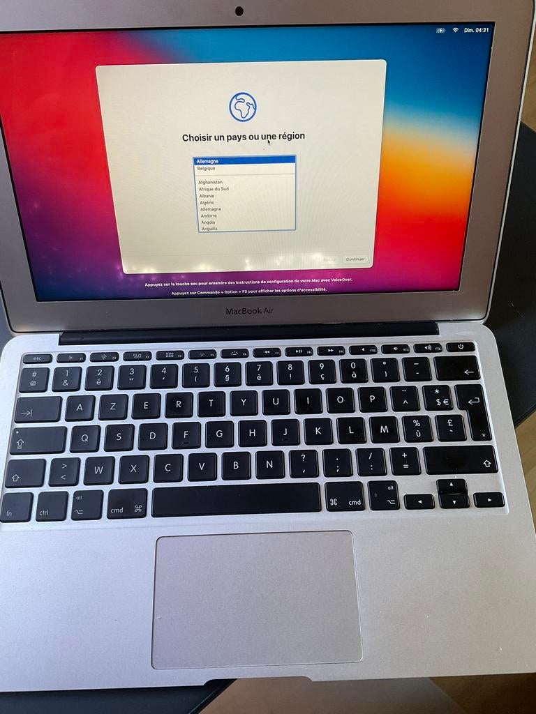 MacBook Air 11’ i5  8GB ram 256GB disk, 256 GB, Enlèvement ou Envoi, 11 pouces, 8 GB