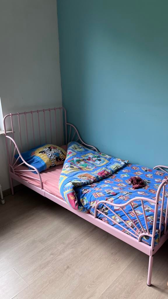 Lit de croissance pour enfants MINNEN Pink, 70 à 85 cm, Comme neuf, 160 à 180 cm, Enlèvement