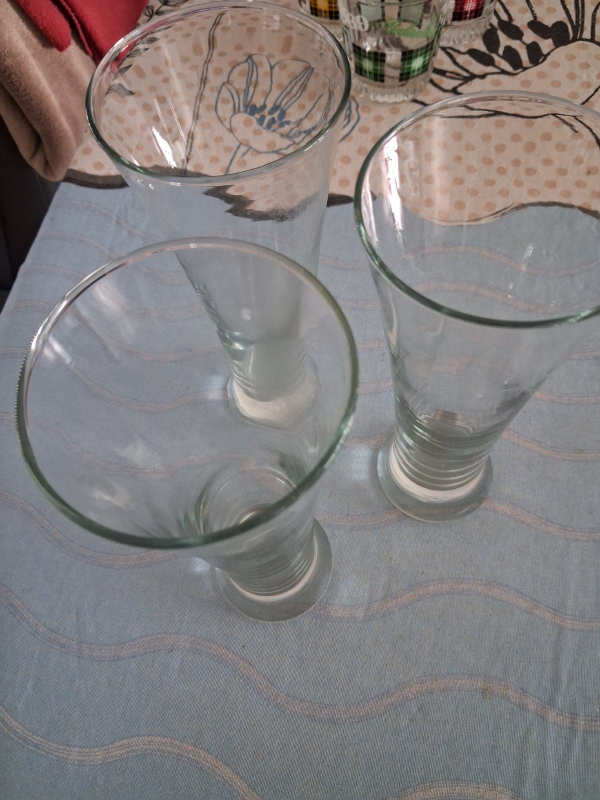 3 glazen fluit, Ophalen, Gebruikt, Bierglas