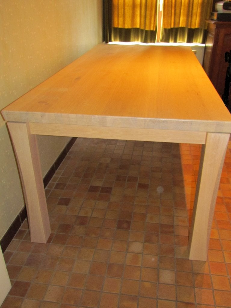 Grote massieve eiken tafel, Huis en Inrichting, Tafels | Eettafels, Ophalen, Eikenhout, 200 cm of meer, 50 tot 100 cm