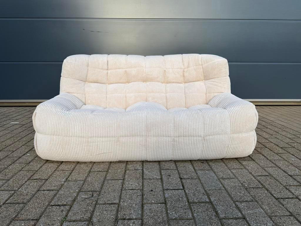2pl Ligne Roset Kashima (9-'81) velours côtelé beige 10/10, Enlèvement ou Envoi, Knoll vitra mah jong leolux sede cassina b&b italia artifort