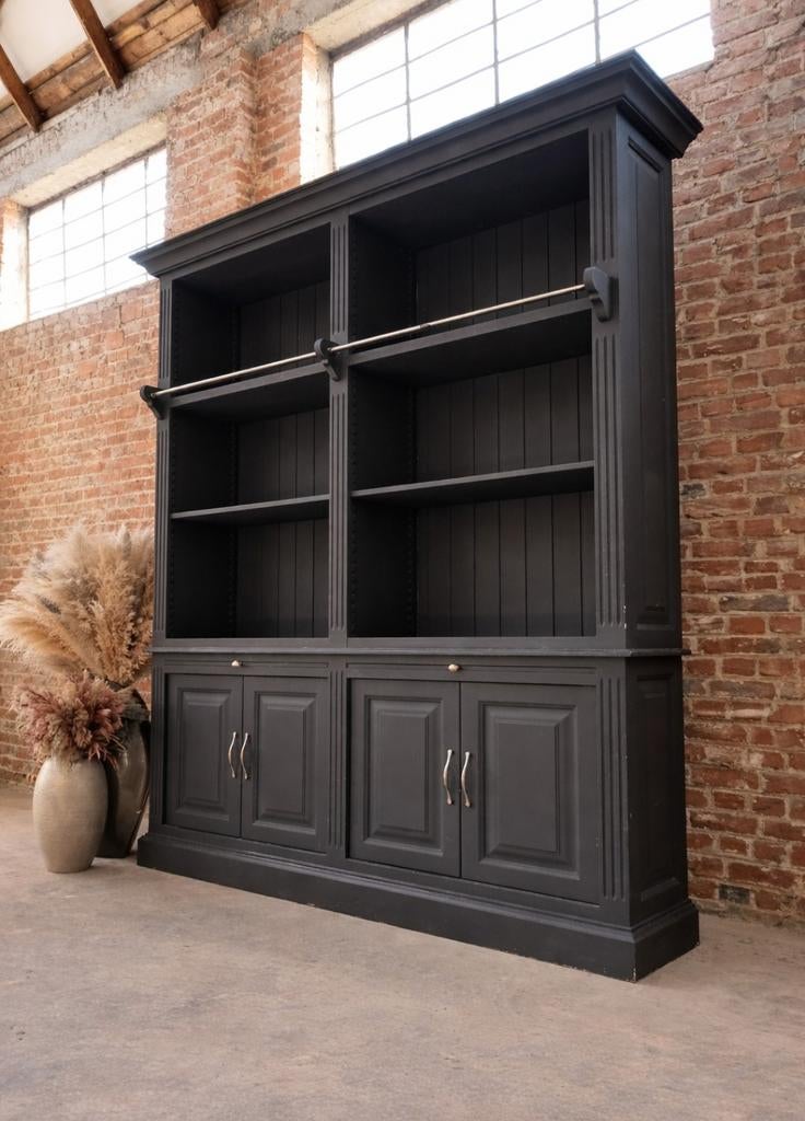 Massieve boekenkast/bibliotheekkast GRATIS LEVERING, Ophalen, Gebruikt, Met deur(en), 200 cm of meer