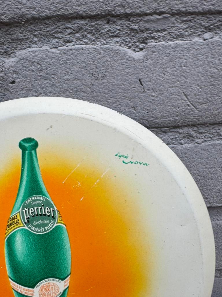 Ancien panneau publicitaire Perrier, Collections, Marques & Objets publicitaires, Enlèvement ou Envoi, Utilisé, Panneau publicitaire