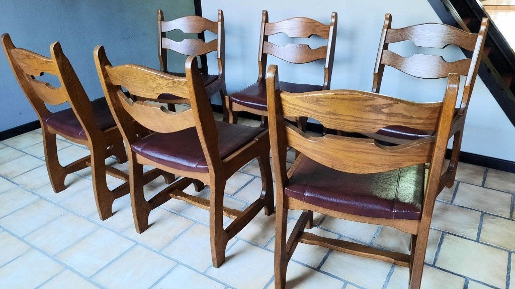 Ensemble de 6 chaises en chêne massif de G. et Chambron, Maison & Meubles, Autres couleurs, Comme neuf, Enlèvement, Cinq, Six Chaises ou plus