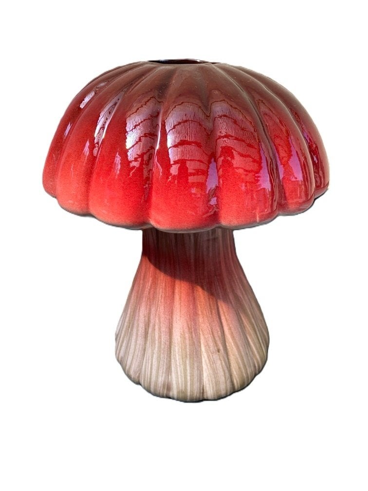 Vaas Paddenstoel Champignon rood 19,3 cm NIEUW, Enlèvement ou Envoi, Pierre/céramique, 19 cm, Avec motif/texture