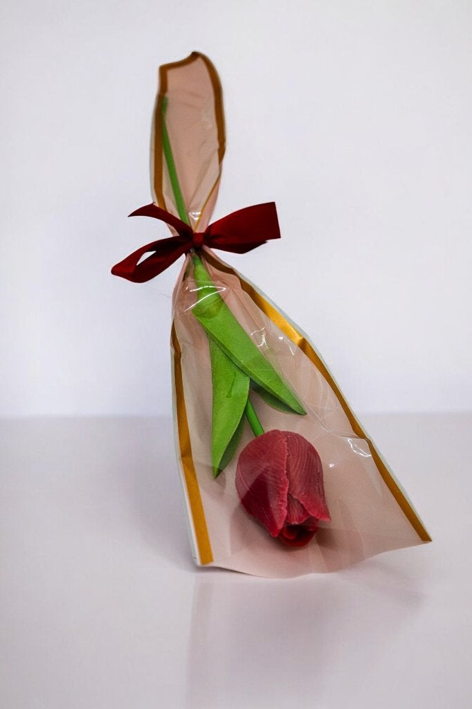 Bougie fondant Tulipe rouge parfum fruits rouge, Ophalen of Verzenden, Nieuw, Rood, Kaars
