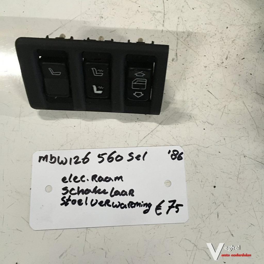 Mercedes W126 560 SEL 1986 Stoelverwarmingschakelaar , Raams, Gebruikt, -, -, Ophalen of Verzenden