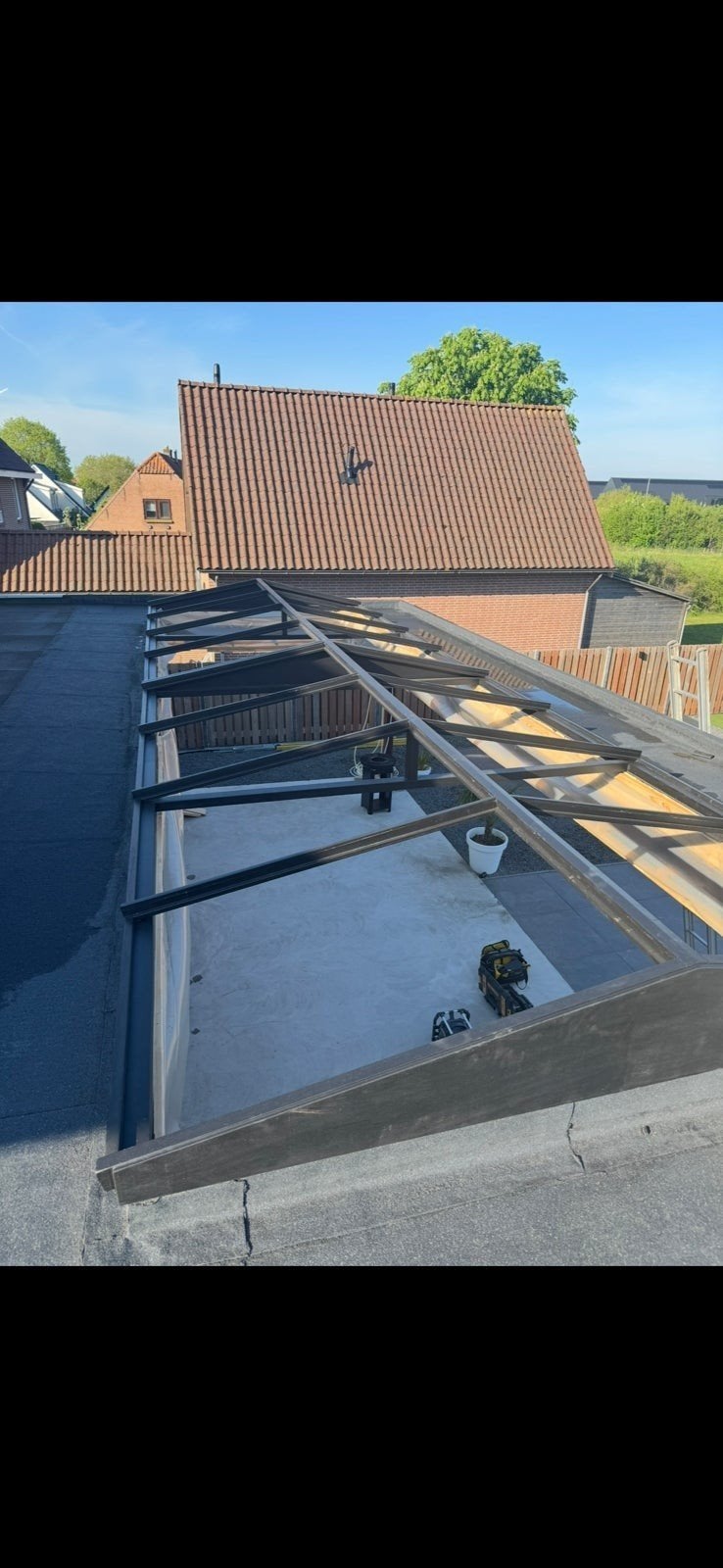 Glazen lichtstraat 2 stuks - 430x295cm - Enkel gelaagd glas, Tuin en Terras, Overkappingen, Ophalen, Serre