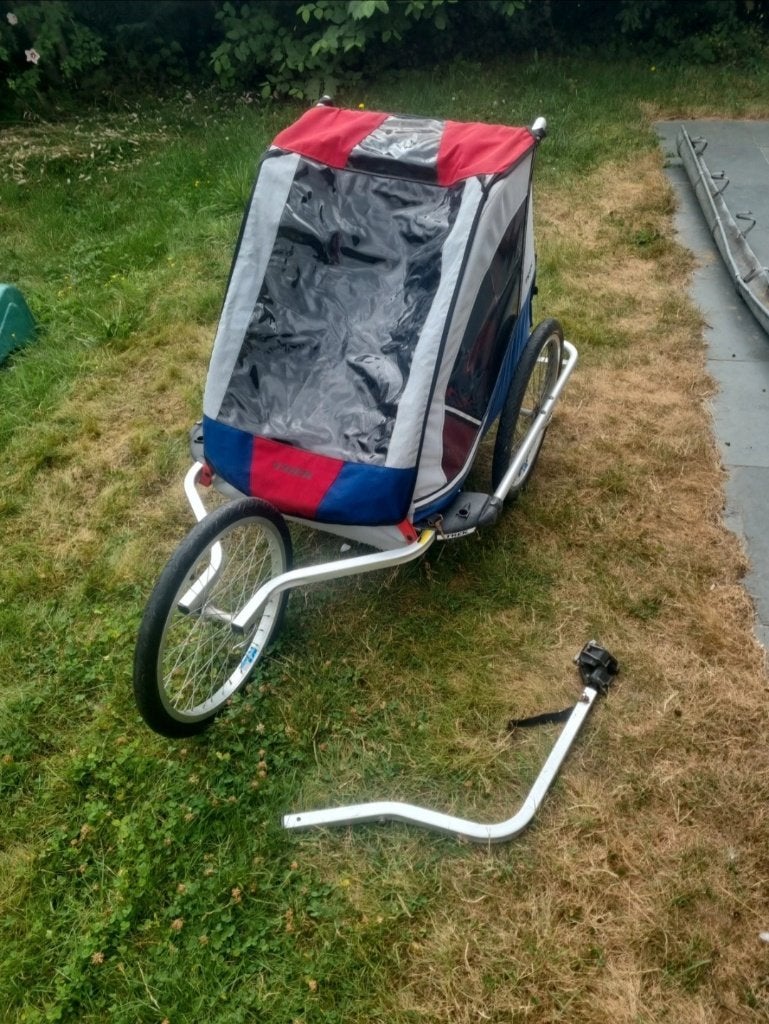 TREK 2 persoons fietskar/wandelkar, Gebruikt, Duowagen, Ophalen, Kinderwagen