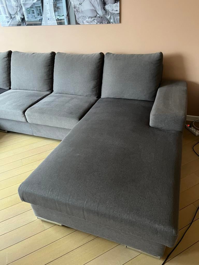 Hoeksalon in antraciet grijs, Huis en Inrichting, Ophalen, Zo goed als nieuw, Grijs