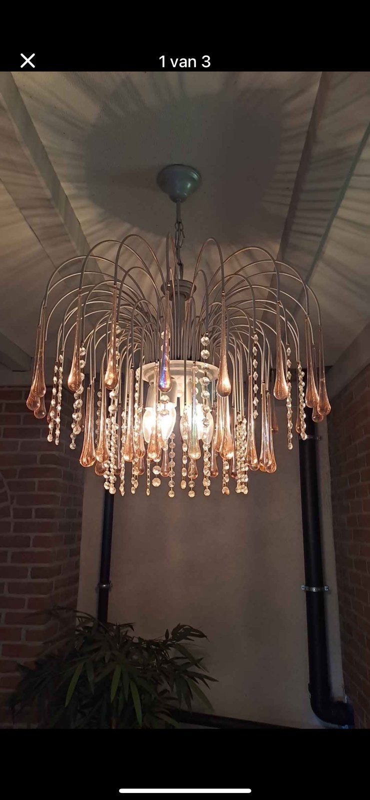 Twee mooie lusters in murano, Huis en Inrichting, Lampen | Kroonluchters, Ophalen, Zo goed als nieuw