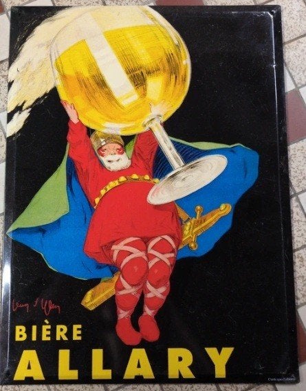 Blikken bord bière Allary, zeer oud, Verzamelen, Ophalen of Verzenden, Zo goed als nieuw, Reclamebord, Plaat of Schild, Overige merken