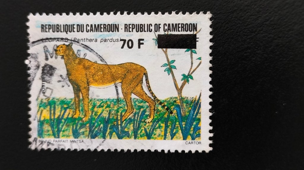 Kameroen 1991 - wilde dieren, jachtluipaard - met opdruk, Verzenden, Overige landen, Gestempeld