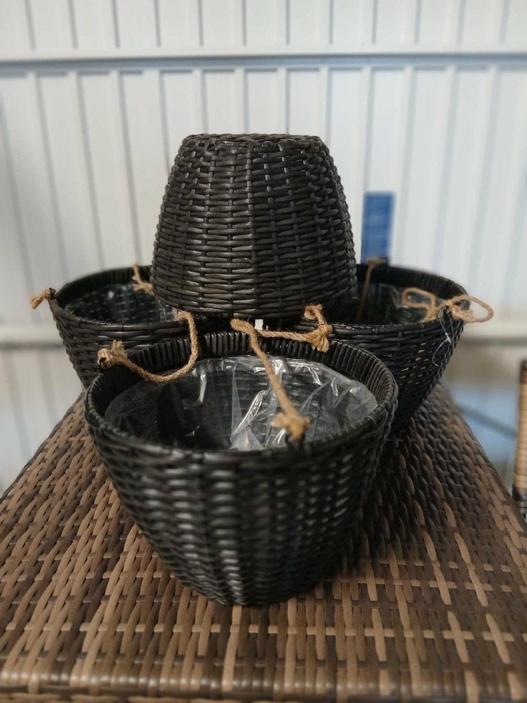4 donkergrijze hang bloempotten, Tuin en Terras, Ophalen, Nieuw, Binnen