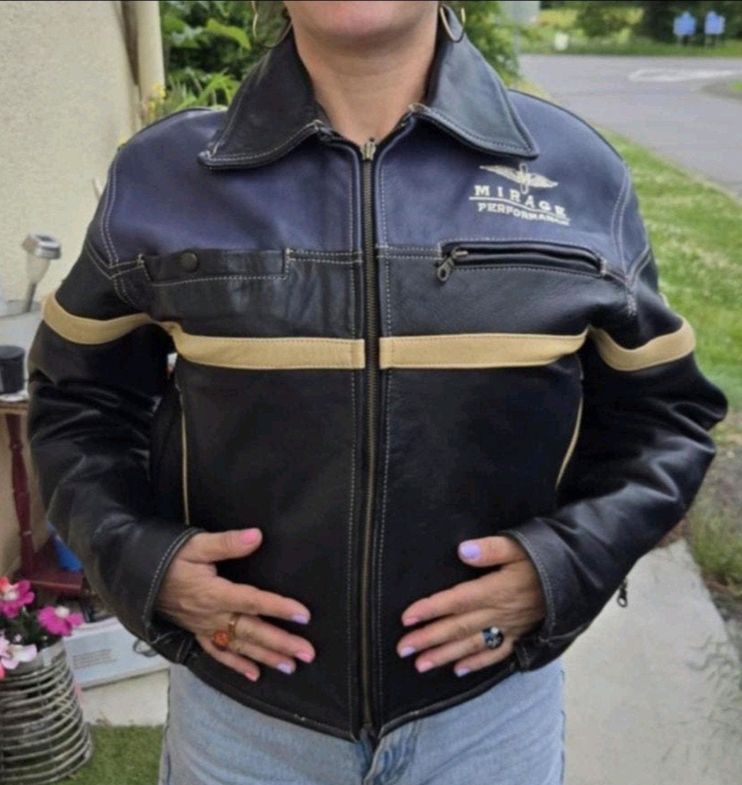 Veste en cuir vintage de marque MIRAGE taille M, Verzamelen, Kleding en Patronen, Zo goed als nieuw, Overige typen, Mirage