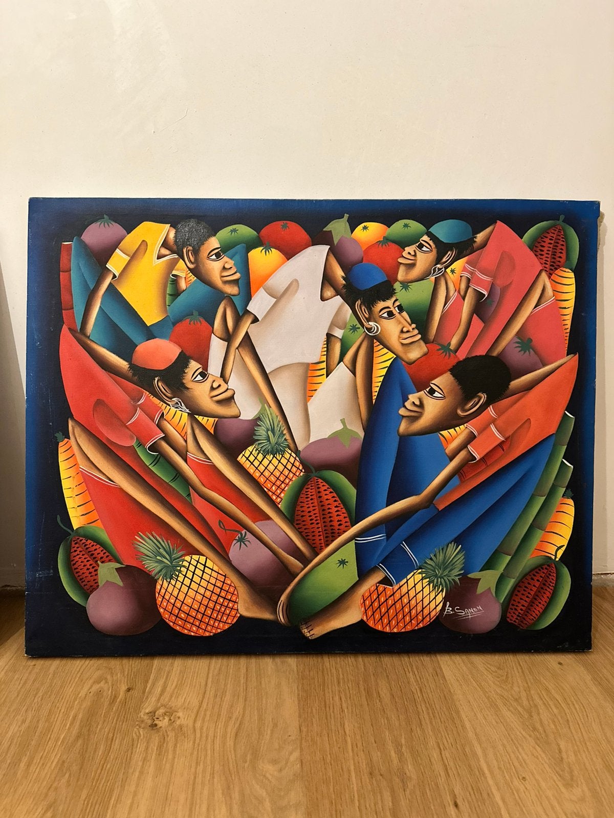 Haïtiaans Schilderij – B. Sanon, Antiek en Kunst, Ophalen