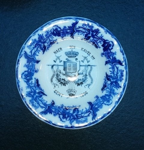 Antiek herdenkingsbord - aandenken Gentse schuttersgilde., Ophalen of Verzenden