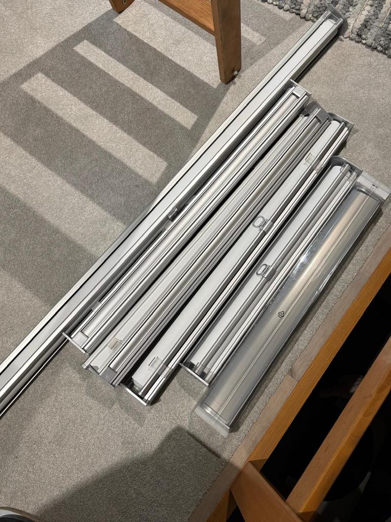 Verduisterend rolgordijn, wit 140x195/80x195cm/60x195cm, Ophalen, Zo goed als nieuw