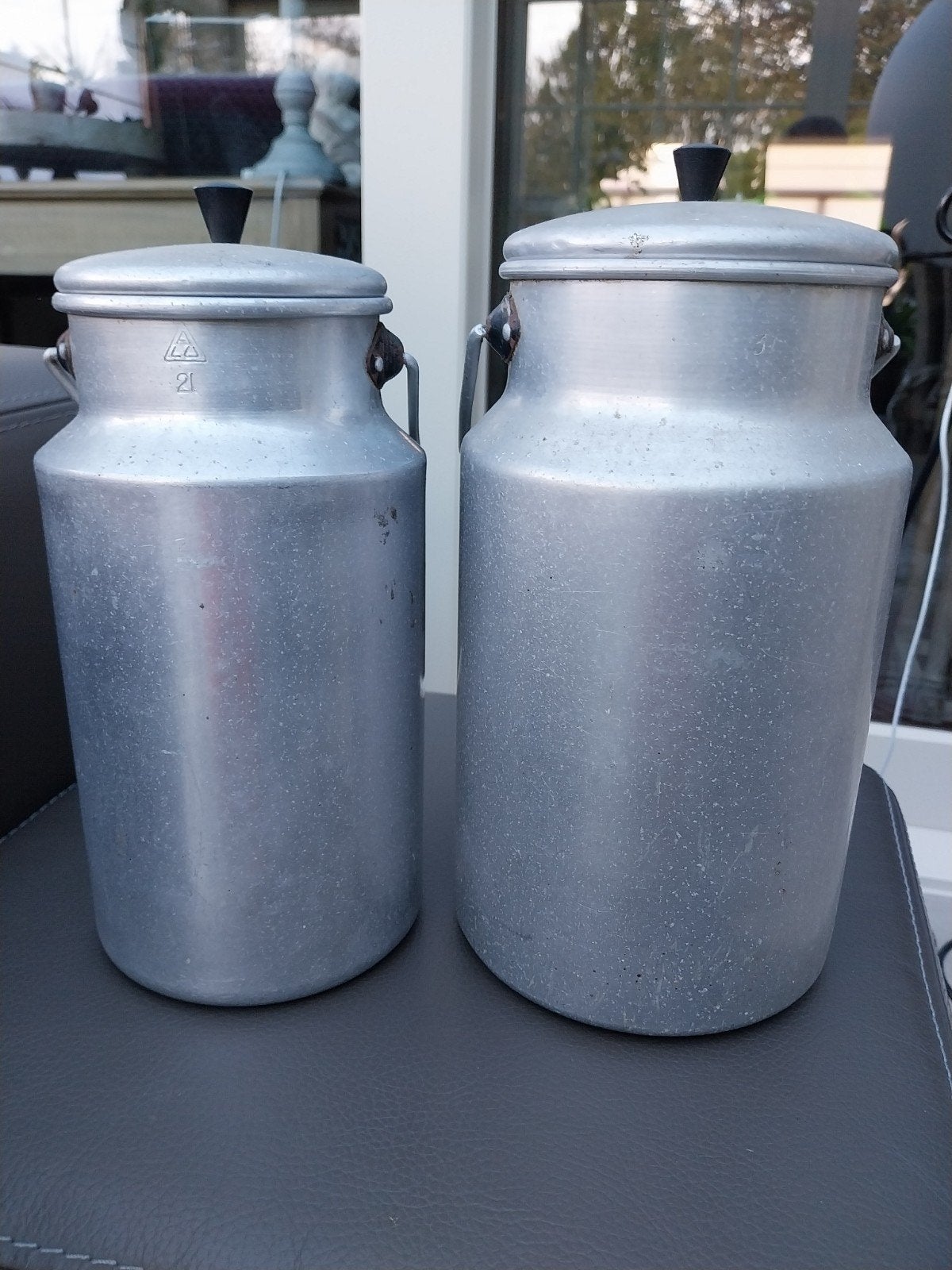 setje alu melkkannetjes 2+3 liter, Huis en Inrichting, Ophalen, Gebruikt, Aluminium