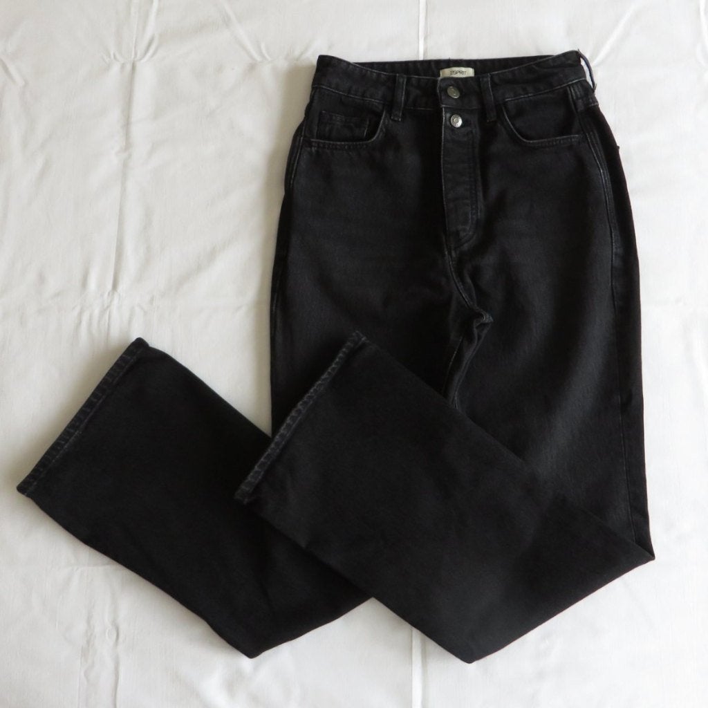 Jeans broek retro flare, zwart – Esprit maat 28/30 ( 36 ), Zwart, Nieuw, Ophalen of Verzenden, Maat 36 (S)